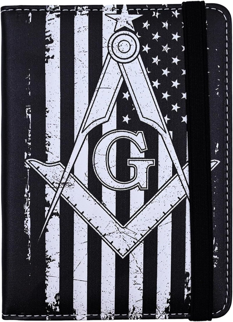 bassyil Passport Holder for Women and Men PU Leather Passport Cover for Travel (Masonic) - Image 1